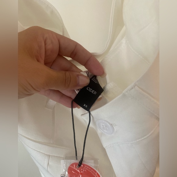 Solid stitch straight leg trousers - White - Picture 4 of 4